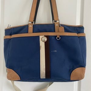 Vintage Tan and Royal blue Coach Purse